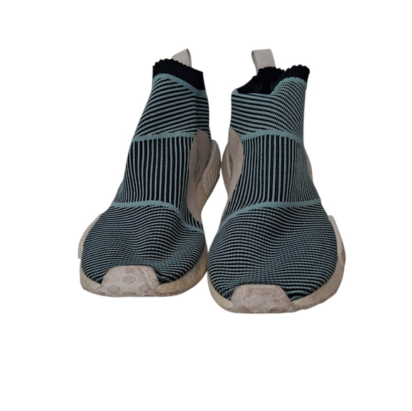 Adidas NMD_CS1 Parley AC8597 Flyknit Sneakers Mens Size 12 Black/Blue Striped - Picture 7 of 10